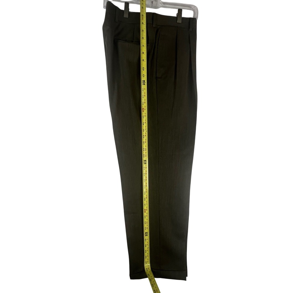 Jos A Bank Executive Collection Men Pleated Cuffed Dress Pants Olive Brown 35x29 - Picture 5 of 11